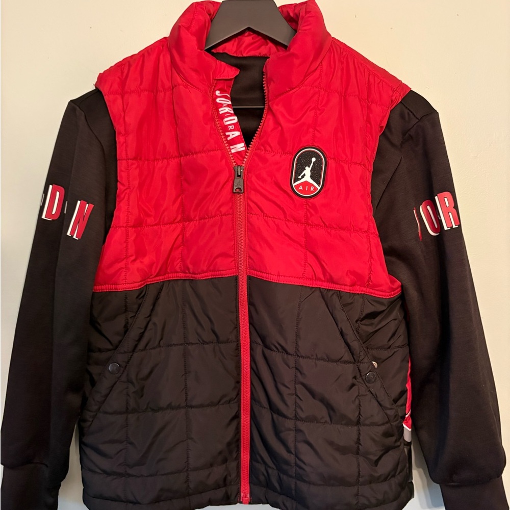 Jordan Kids Puffer Jacket in Red and Black
